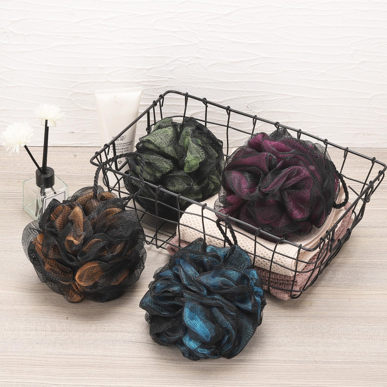 Tbestmax colorful loofah set adds style to your shower routine