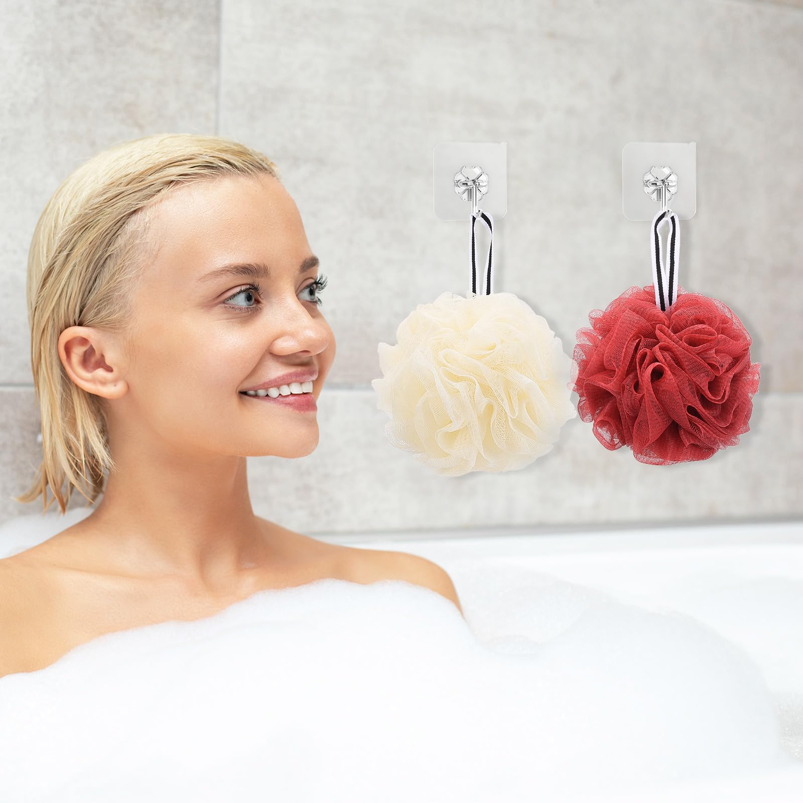 Esponja de baño Tbestmax con anilla para colgar, secado rápido.