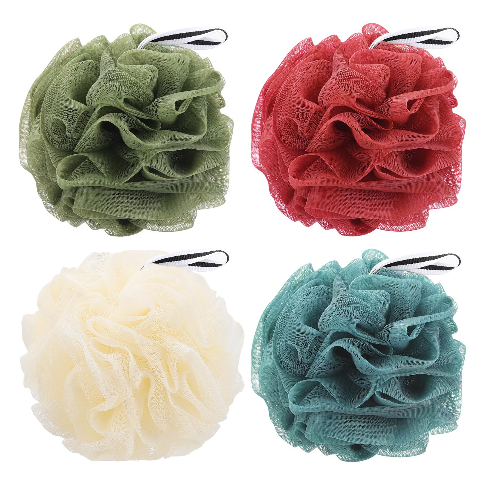 Esponja de baño Tbestmax verde con malla, exfolia suavemente para una piel más suave.