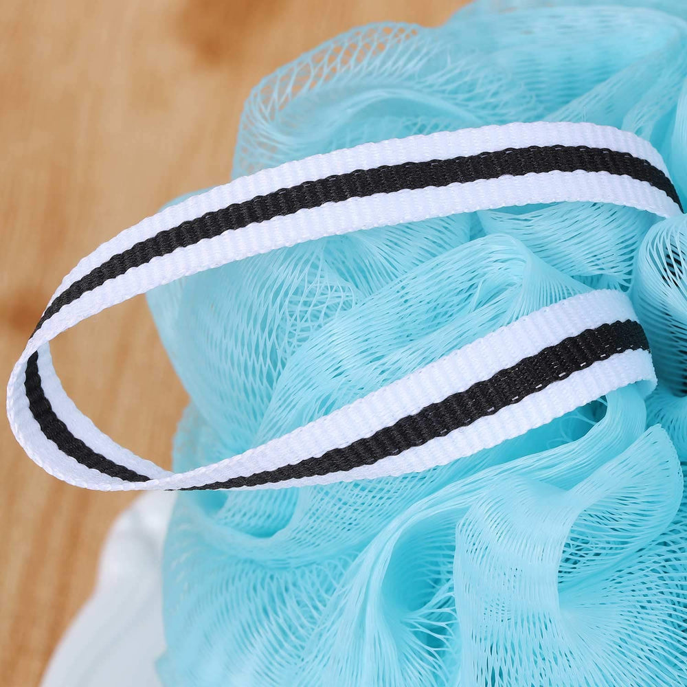 Tbestmax six-pack loofah, kid-friendly grip for shower routines.