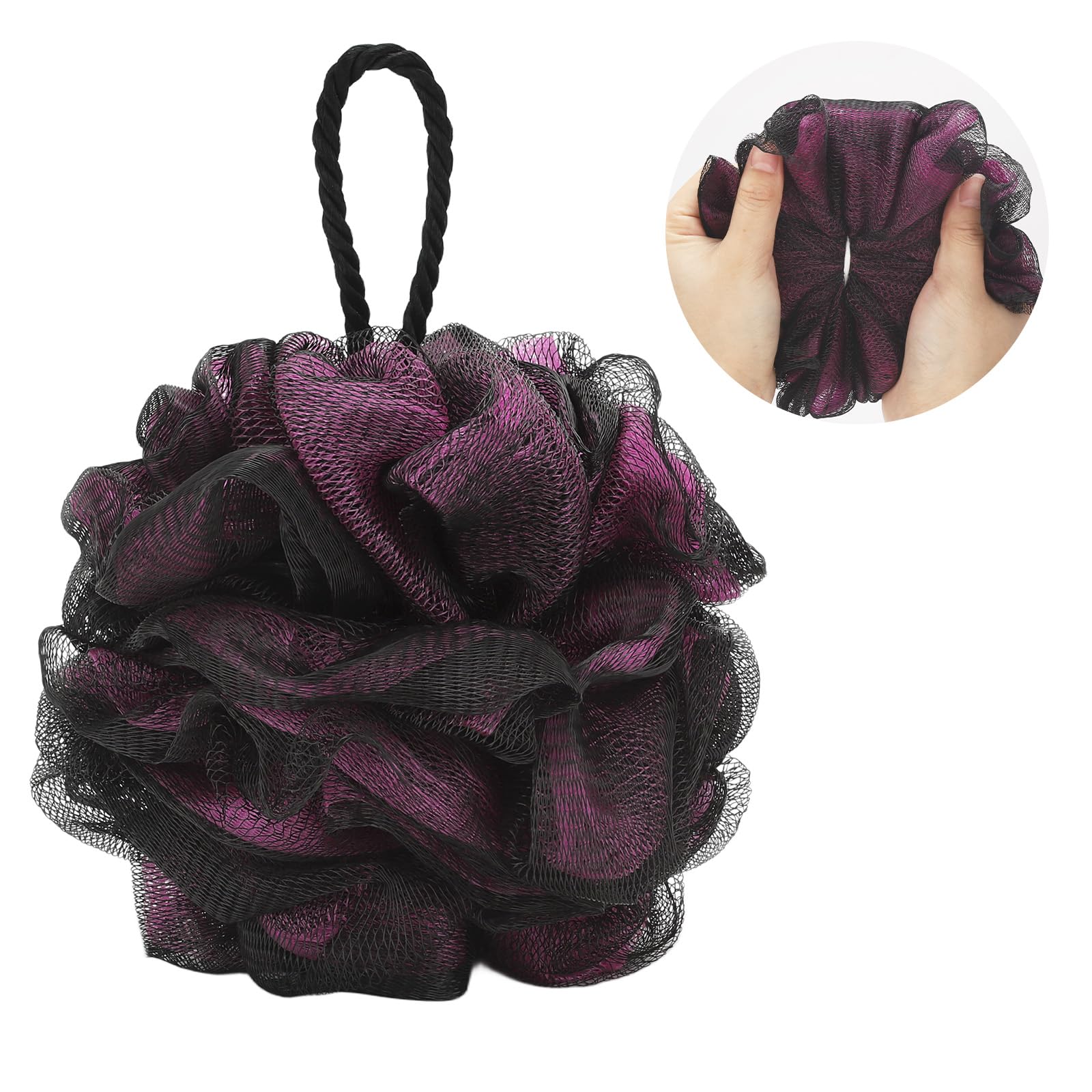 Tbestmax loofah with hanging loop for easy drying after use