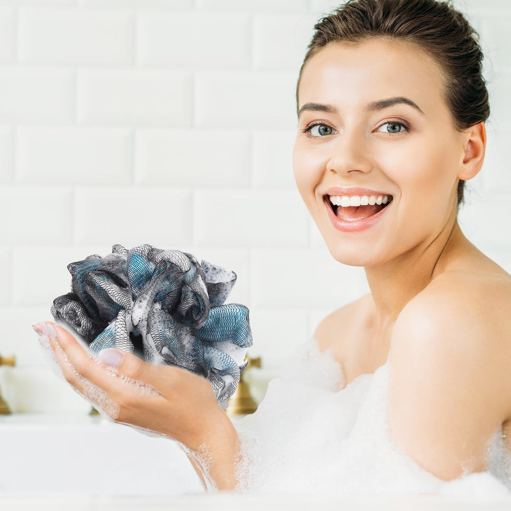 Tbestmax mesh-bound loofah creates rich lather with minimal soap