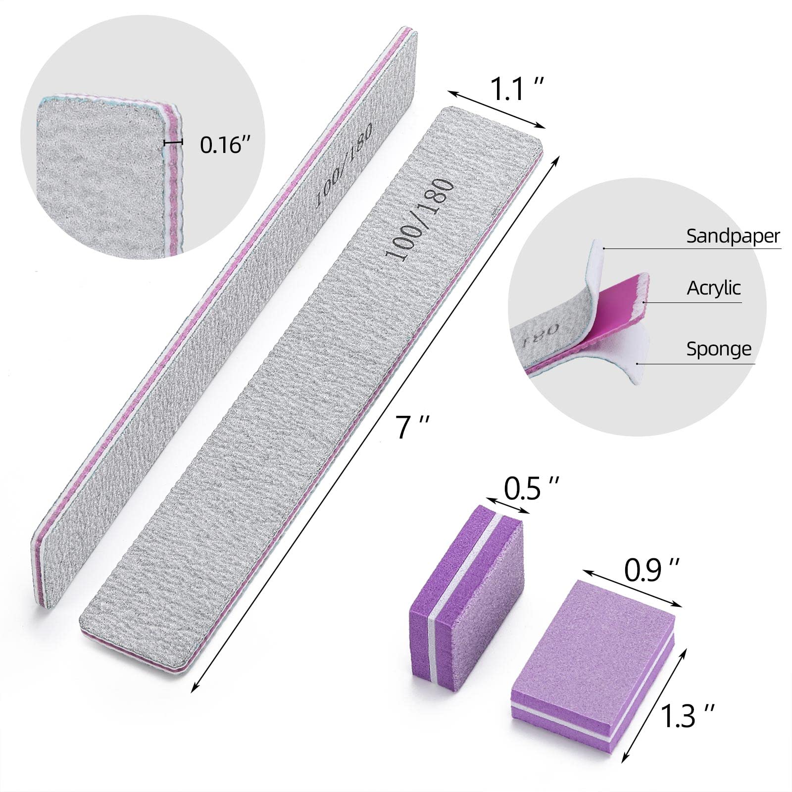 Tbestmax nail files with adhesive tape and emery edges prevent snags during filing.
