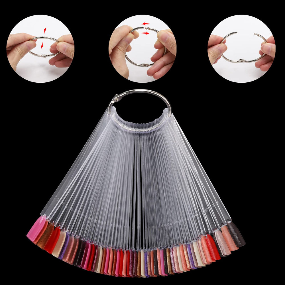 Nail tester board enables side-by-side shade comparison and pigmentation view.
