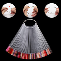Nail tester board enables side-by-side shade comparison and pigmentation view.