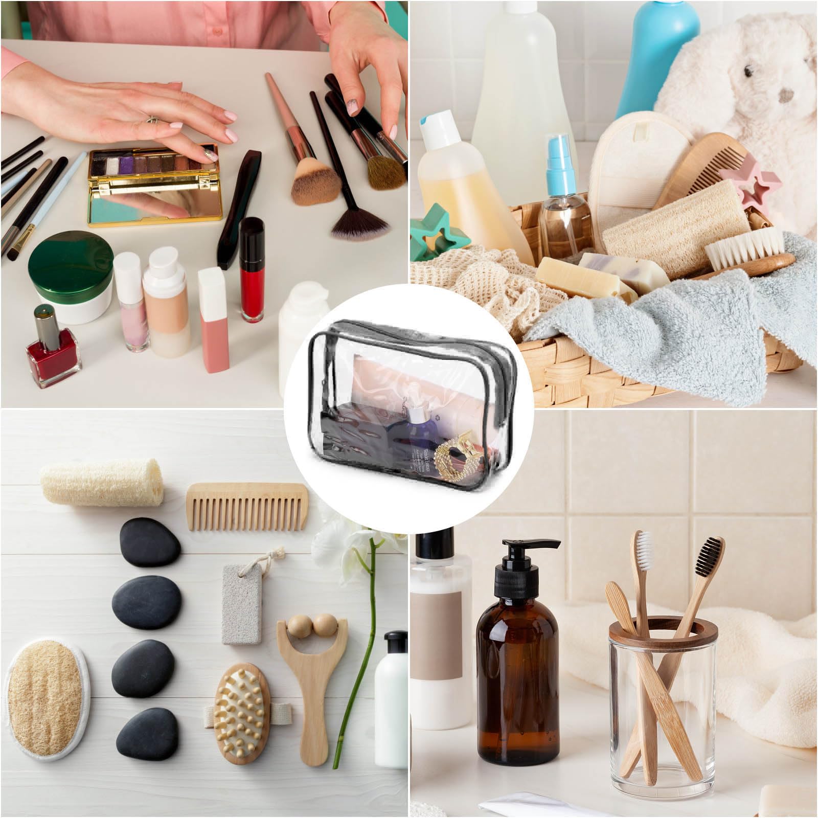 Tbestmax see-through makeup bag makes packing quicker and simpler