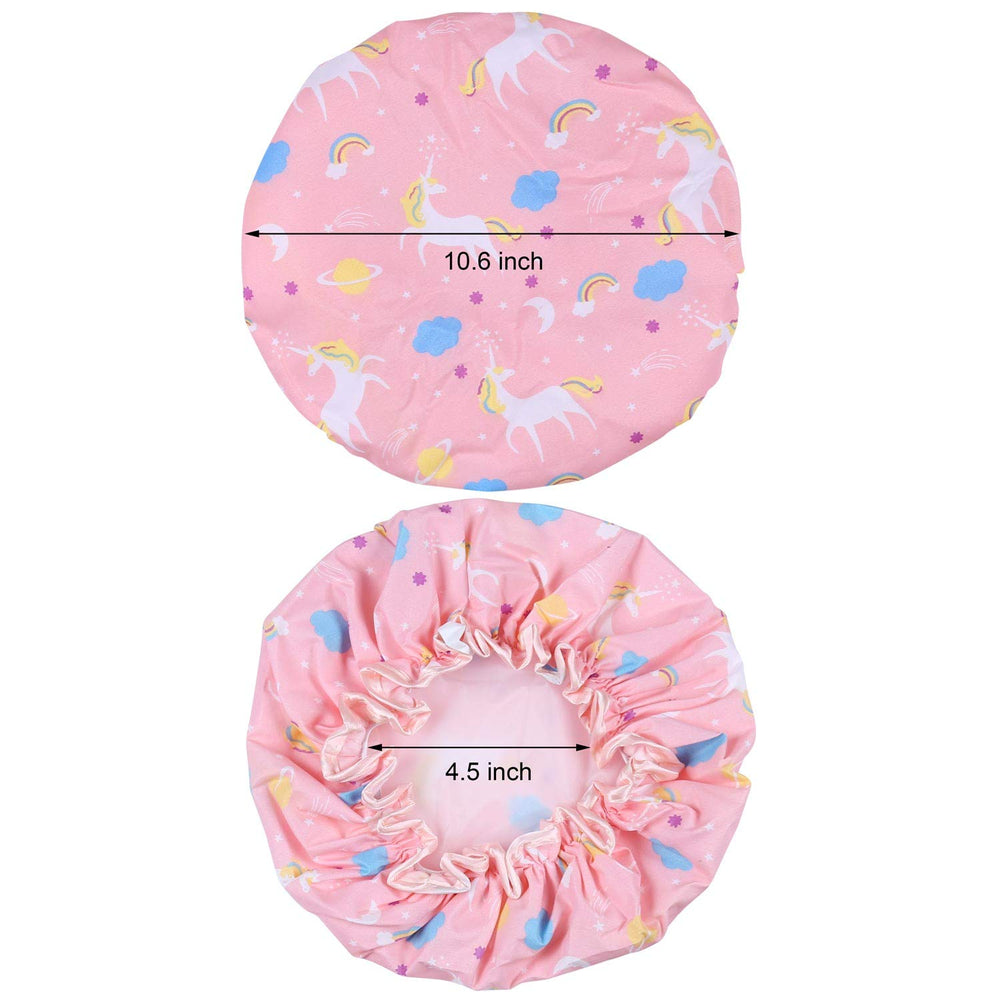 Tbestmax unicorn shower cap grey color suits any bathroom while sealing out water.