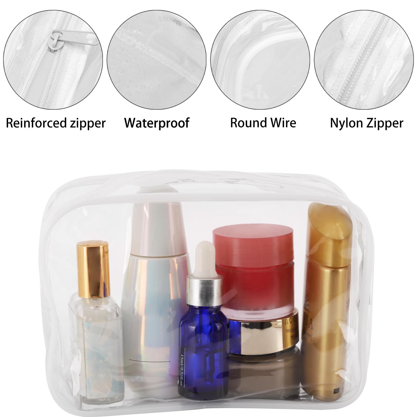 Tbestmax transparent makeup bag highlighting contents at a glance during gym trips
