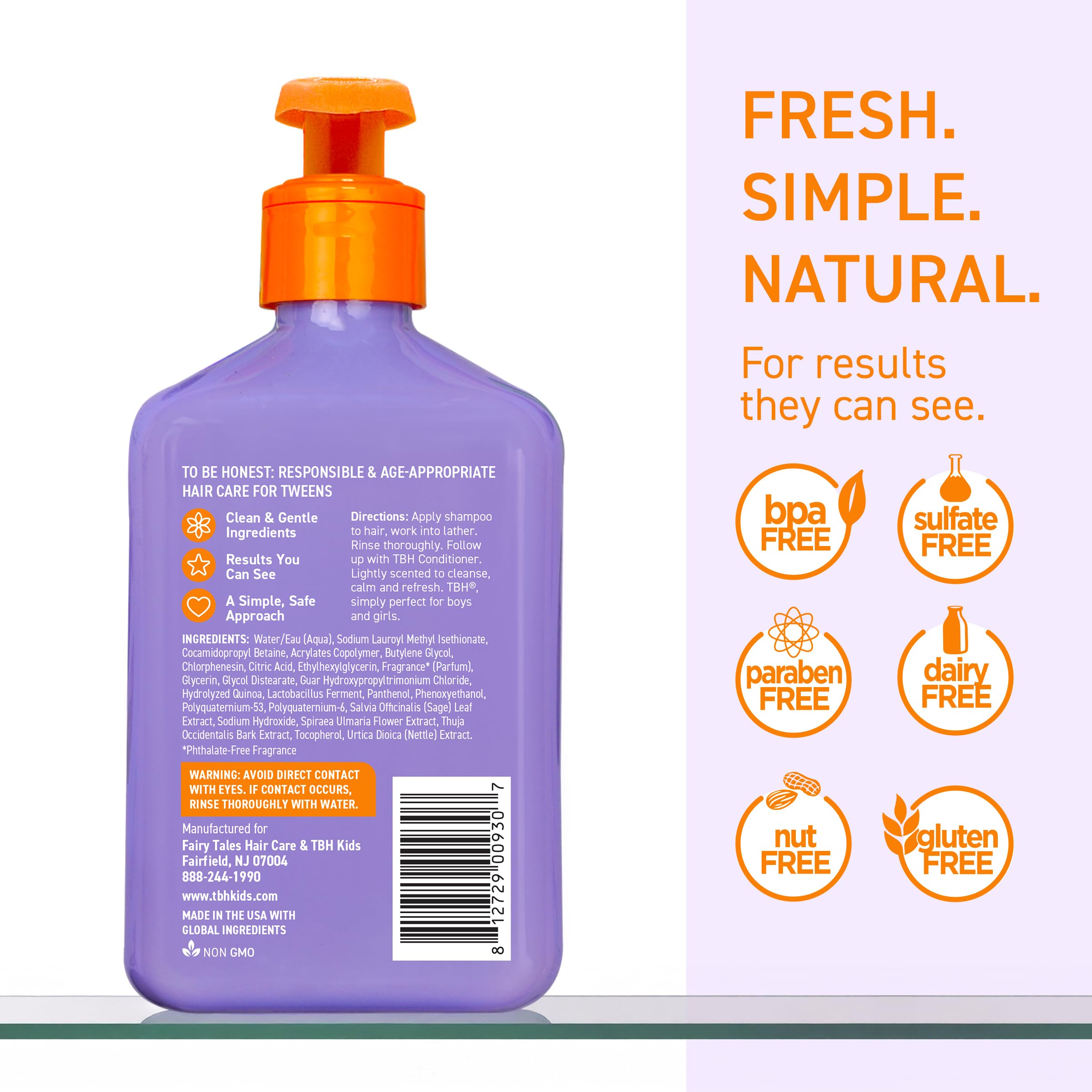Champú TBH para adolescentes y niños: control de sebo para cuero cabelludo equilibrado.