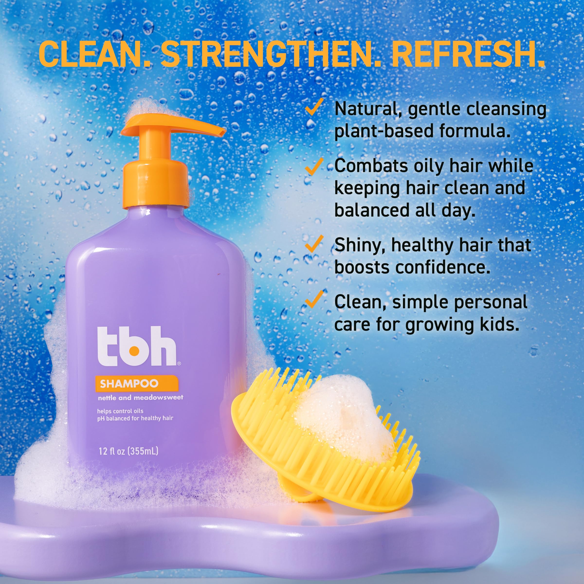 Champú TBH para adolescentes y niños: hidratante para cabello suave y manejable.