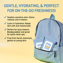 TBH Kids Gentle Face Wipes daily-use image — refreshing cleanse for busy mornings.