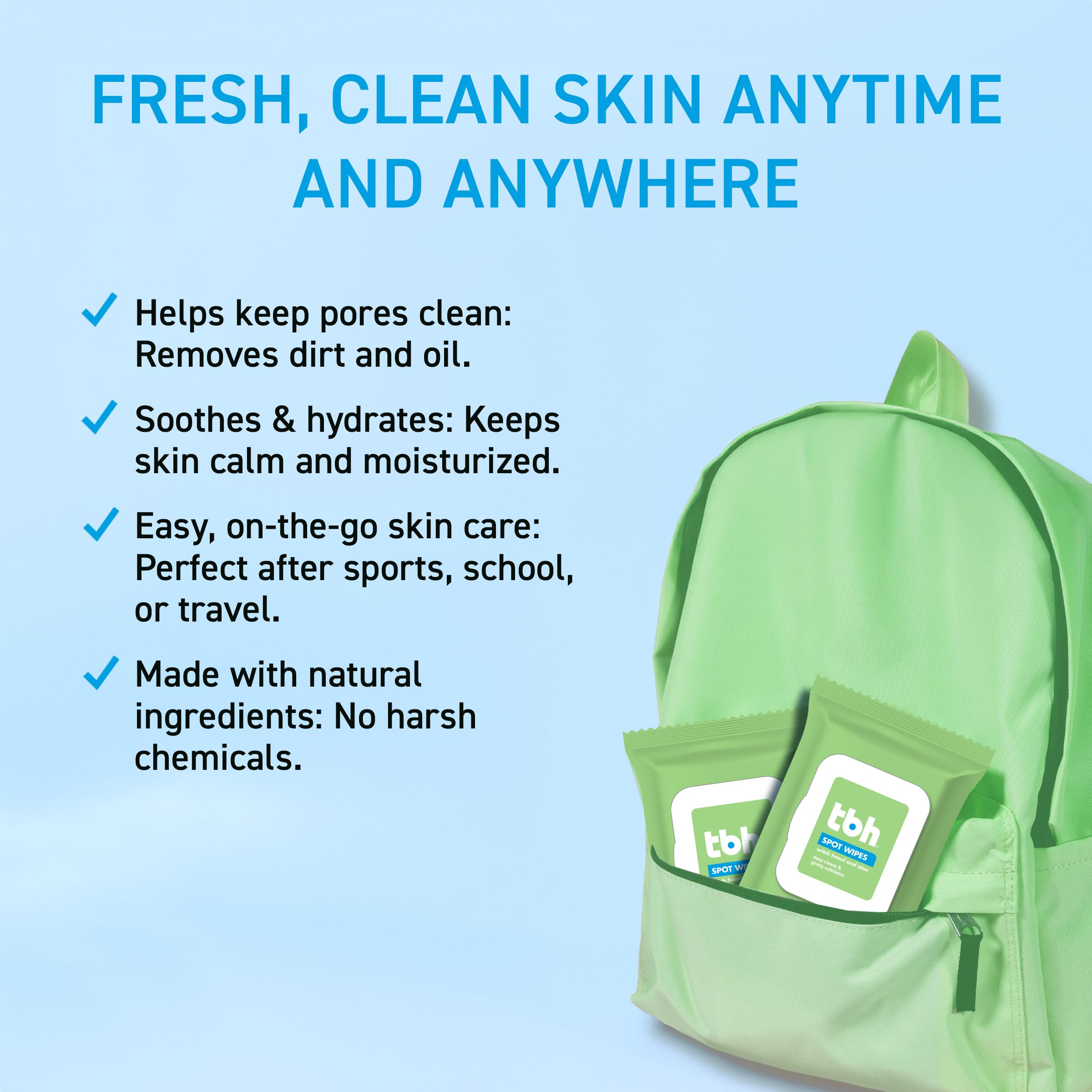 TBH Kids Spot Face Wipes con jojoba y corteza de sauce para equilibrio