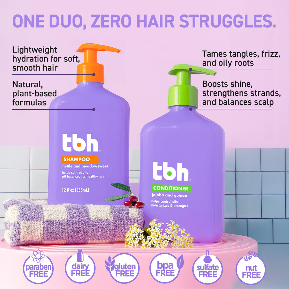 TBH Kids & Teen Conditioner cream swatch shows nourishing formula for soft hair