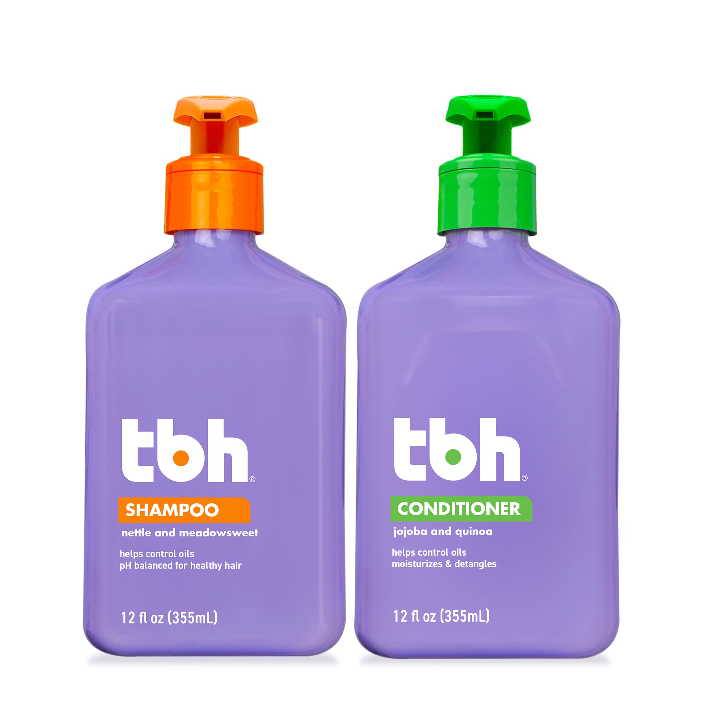 TBH Kids & Teen Shampoo bottle shows gentle cleansing for all hair types