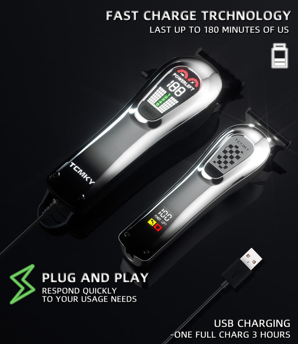 TCMKY bundle includes gift box, cape, brushes, and USB cable.