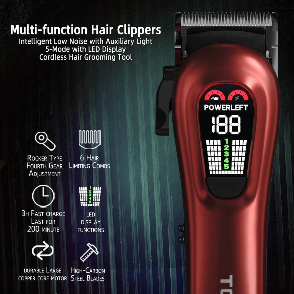 TCMKY Hair Clippers blade close-up showing sharp steel blades for precise cuts