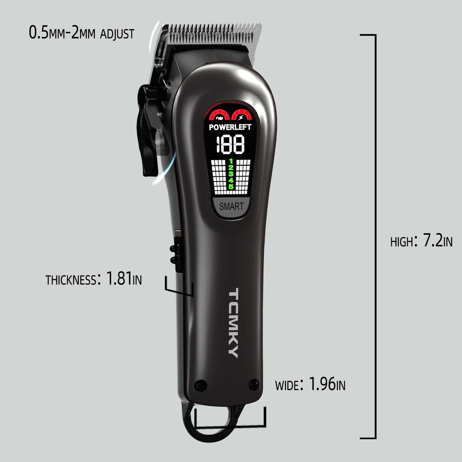 TCMKY hair trimmer includes full-size guide comb for shaping
