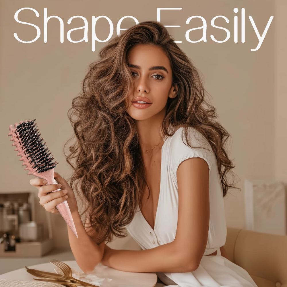 Tcsxady Curly Hair Brush Beige color offers comfortable, versatile styling.