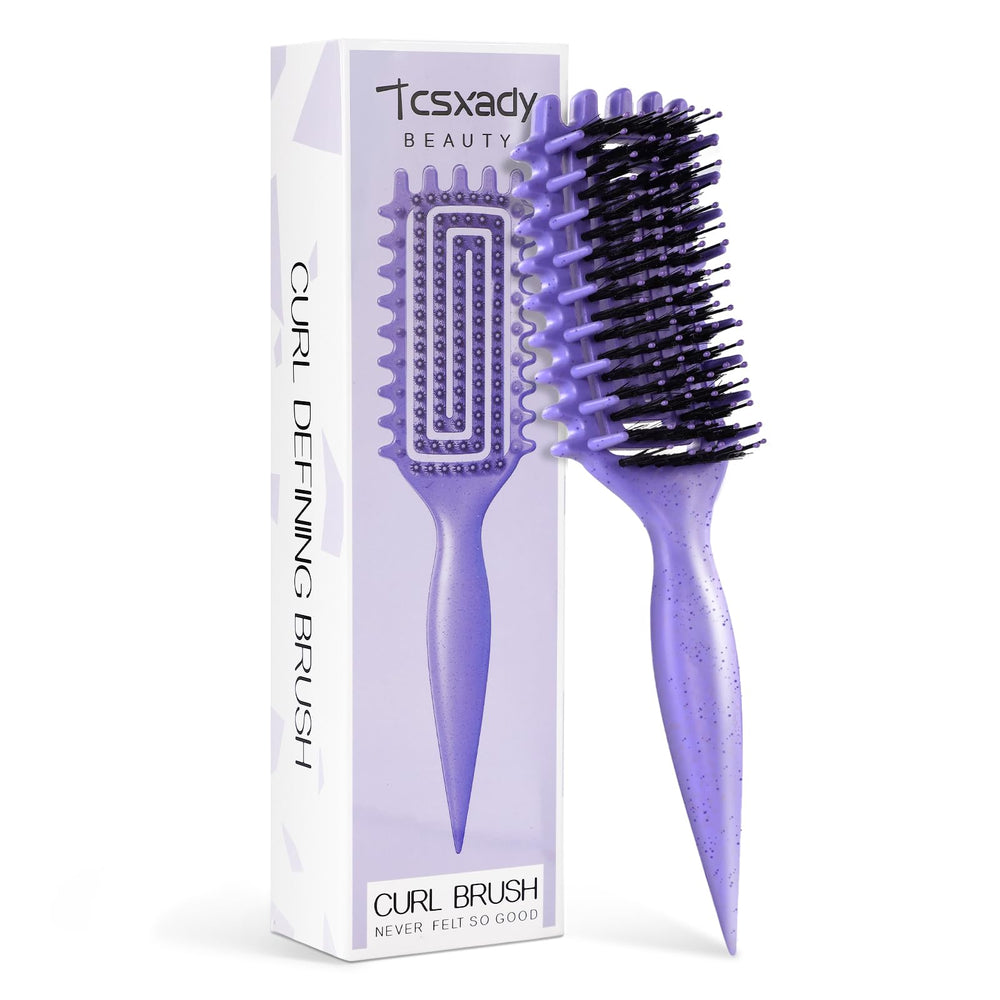 Tcsxady Curly Hair Brush with ergonomic handle for comfortable, precise styling.