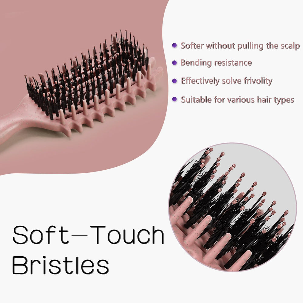 Tcsxady Curly Hair Brush with ergonomic handle for comfortable styling sessions.