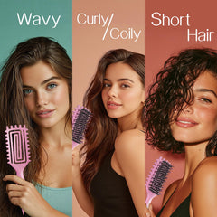 Tcsxady Curly Brush with ergonomic handle enhances grip for precise styling.