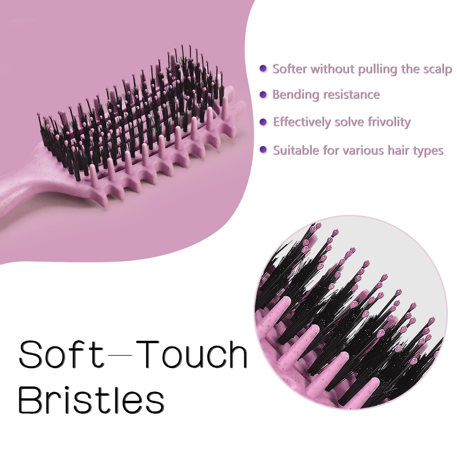 Tcsxady Brush's hollow vents speed drying and reduce styling time.