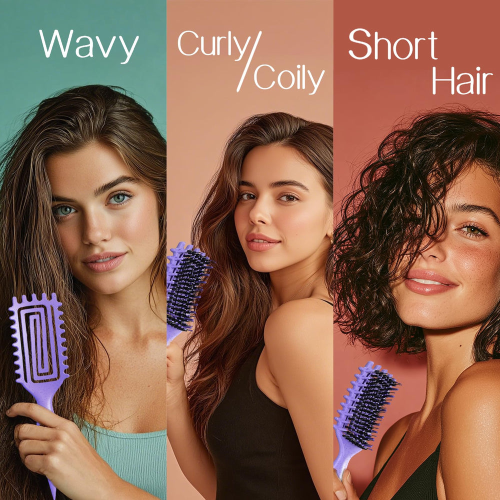 Tcsxady Curly Hair Brush universal compatibility for all hair types.