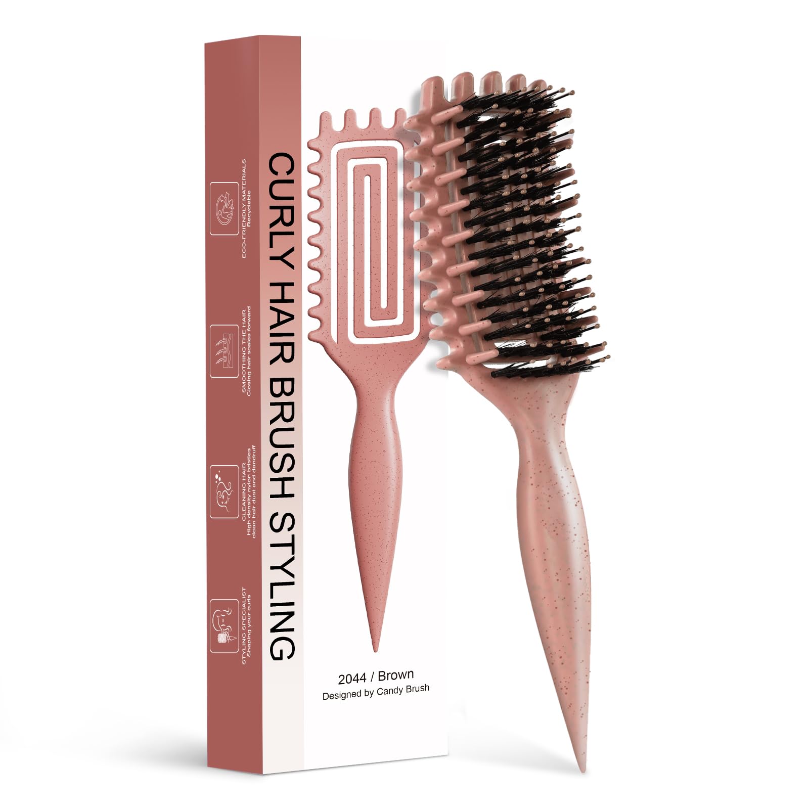 Tcsxady Curly Hair Brush with vented design for faster drying and smoother curls.
