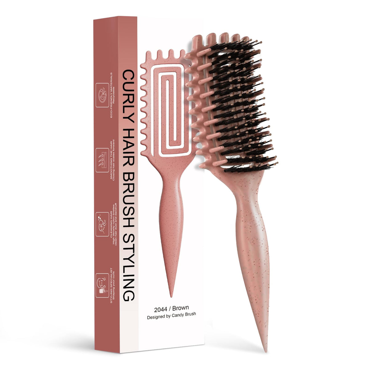 Tcsxady Curly Hair Brush with vented design for faster drying and smoother curls.