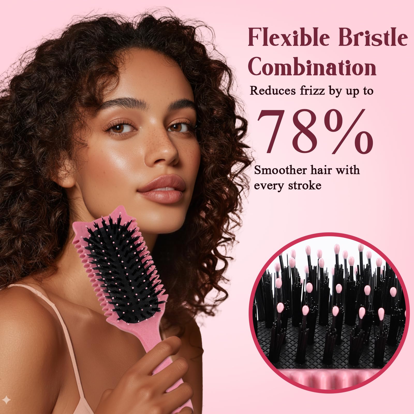 Tcsxady brush works on wet or dry hair with ease.