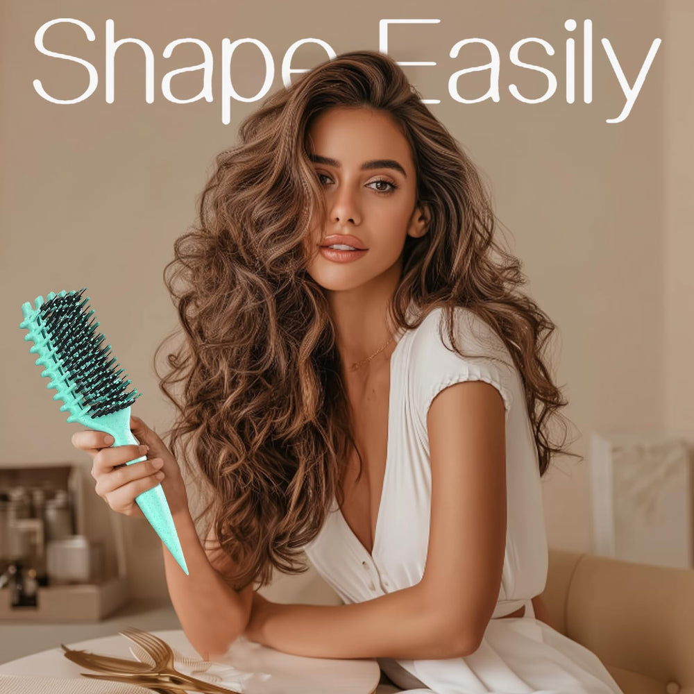 Tcsxady Nylon bristles reduce snags for gentle detangling.