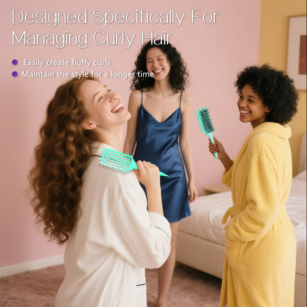 Tcsxady Universal Curl Brush works on all hair types and textures.