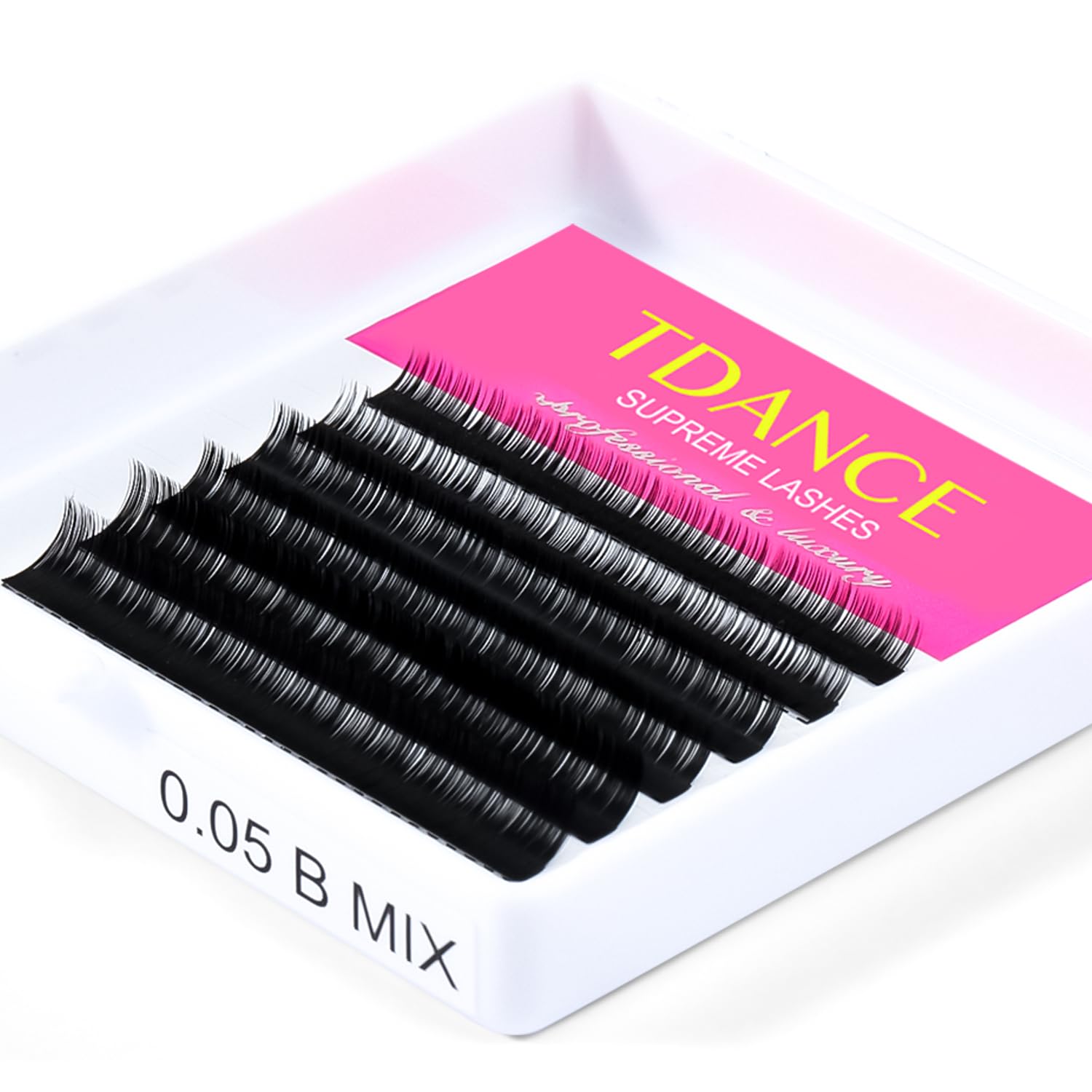TDANCE bottom lashes with B curl for lifted, eye-opening lower lashes.