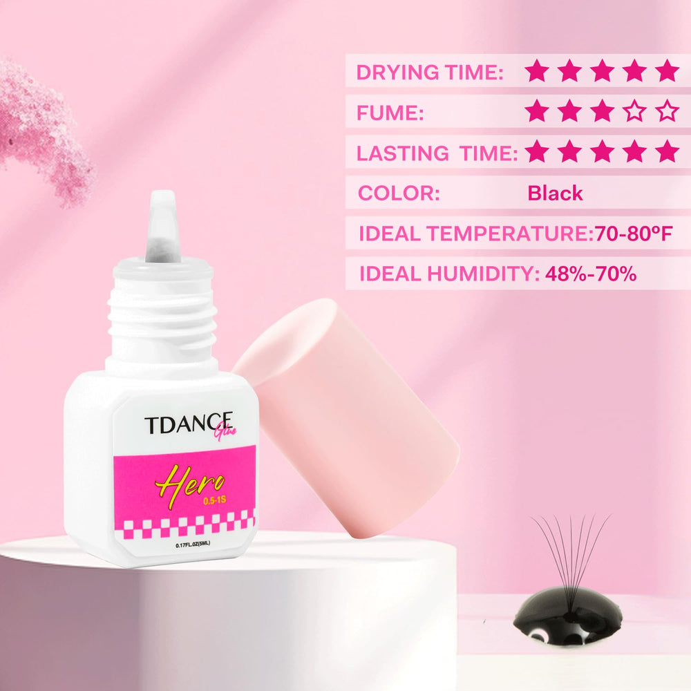 TDANCE eyelash extension glue formula, formaldehyde-free and latex-free for safer salon use