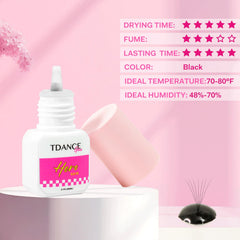 TDANCE eyelash extension glue formula, formaldehyde-free and latex-free for safer salon use