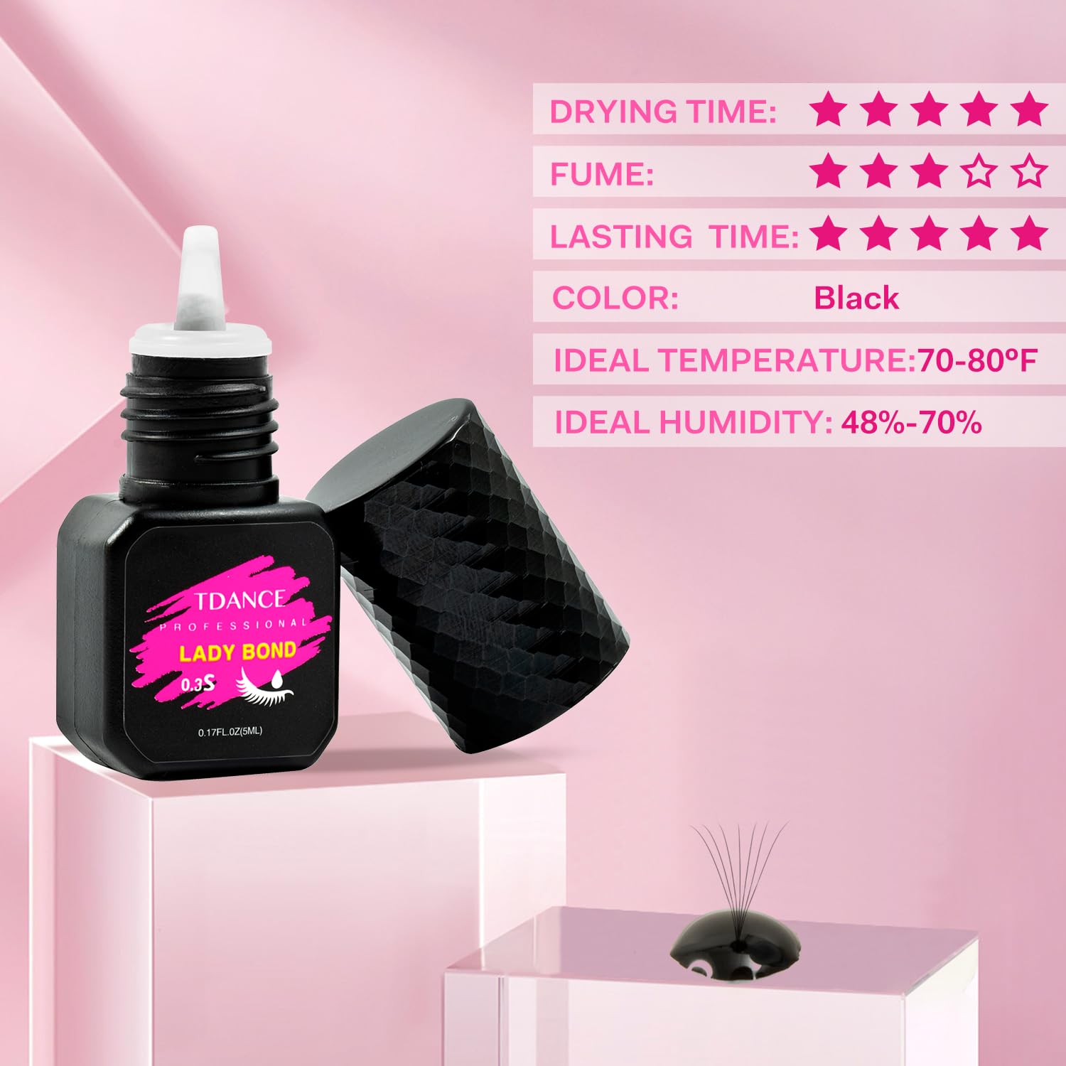 TDANCE lash extension glue for salon use demonstrates safe, professional-grade formula