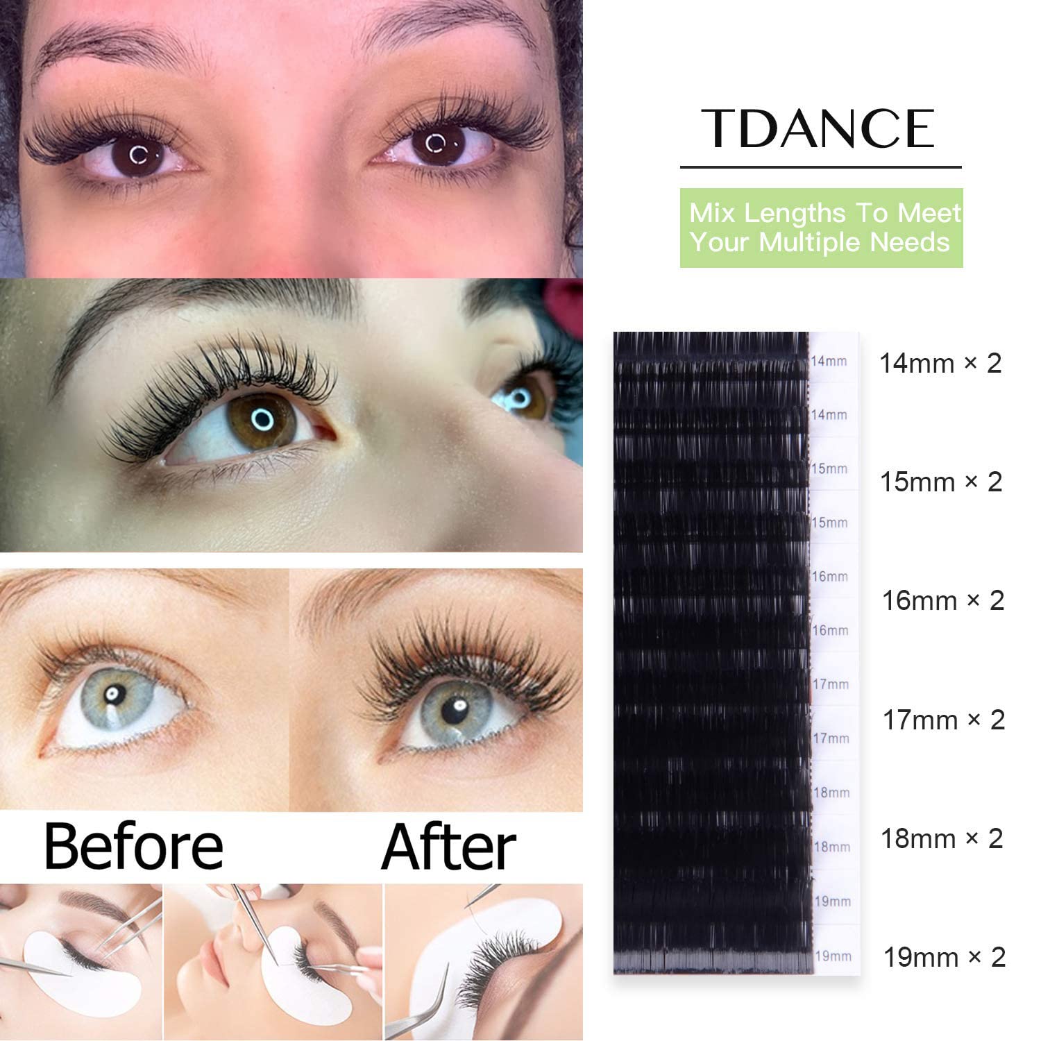 TDANCE Soft silk finish lashes depicted for comfortable salon wear