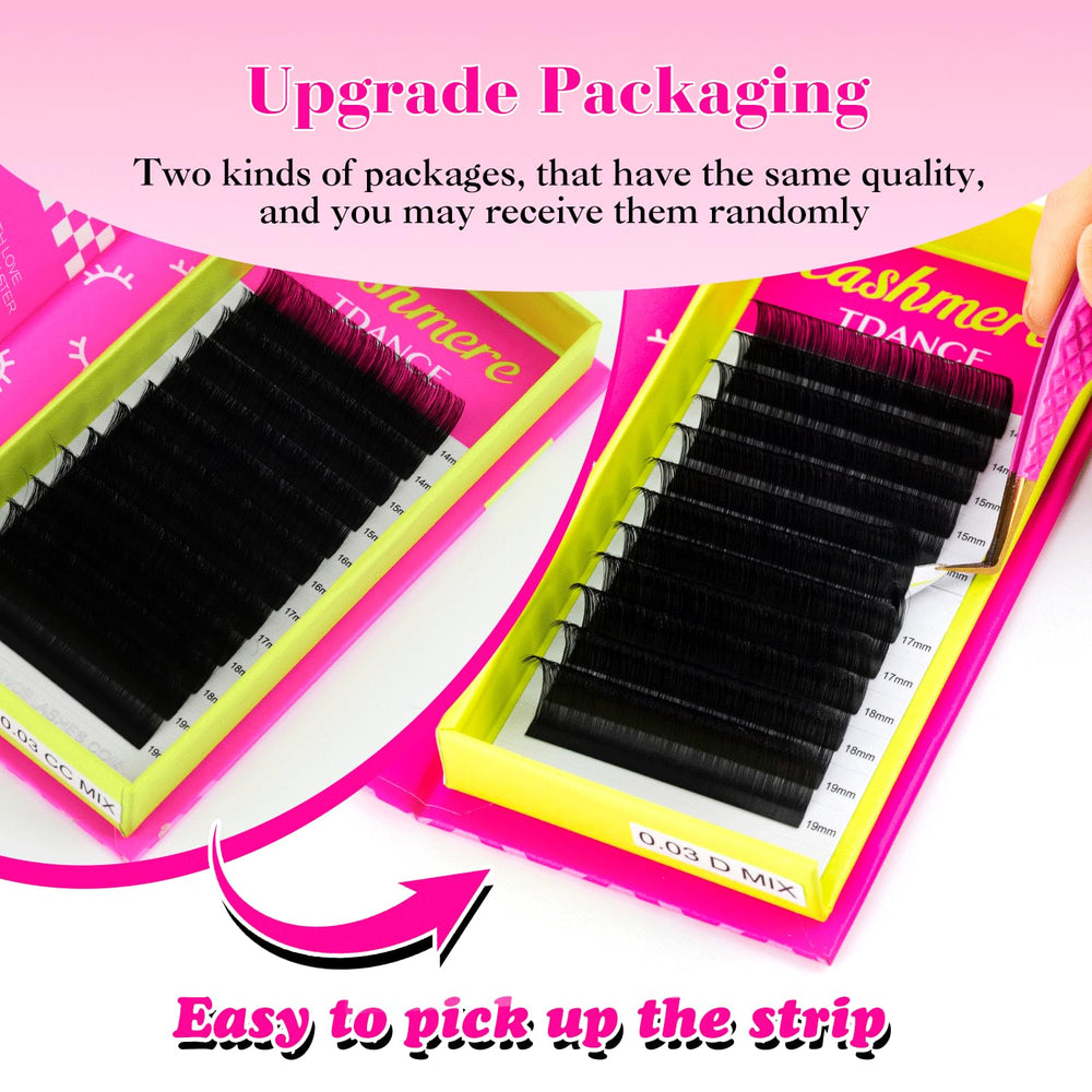 TDANCE lash extensions offer CC curl, with options for smooth lift.