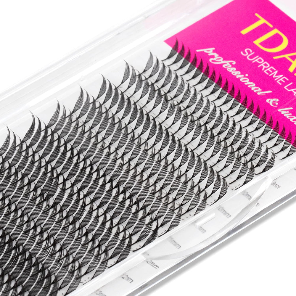 TDANCE Premade Anime Spire lashes close-up, plume flake design for soft blending