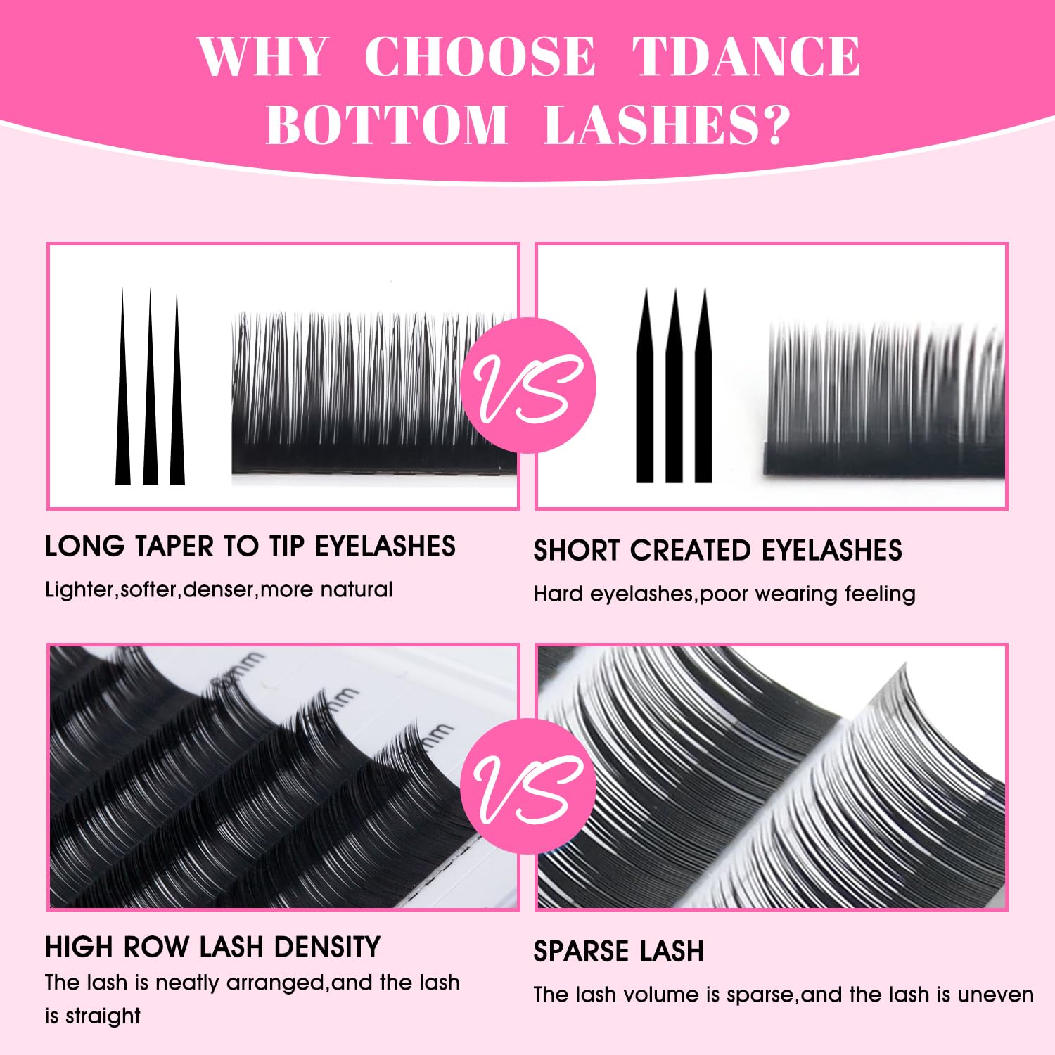 TDANCE waterproof bottom lashes maintain curl through daily wear.