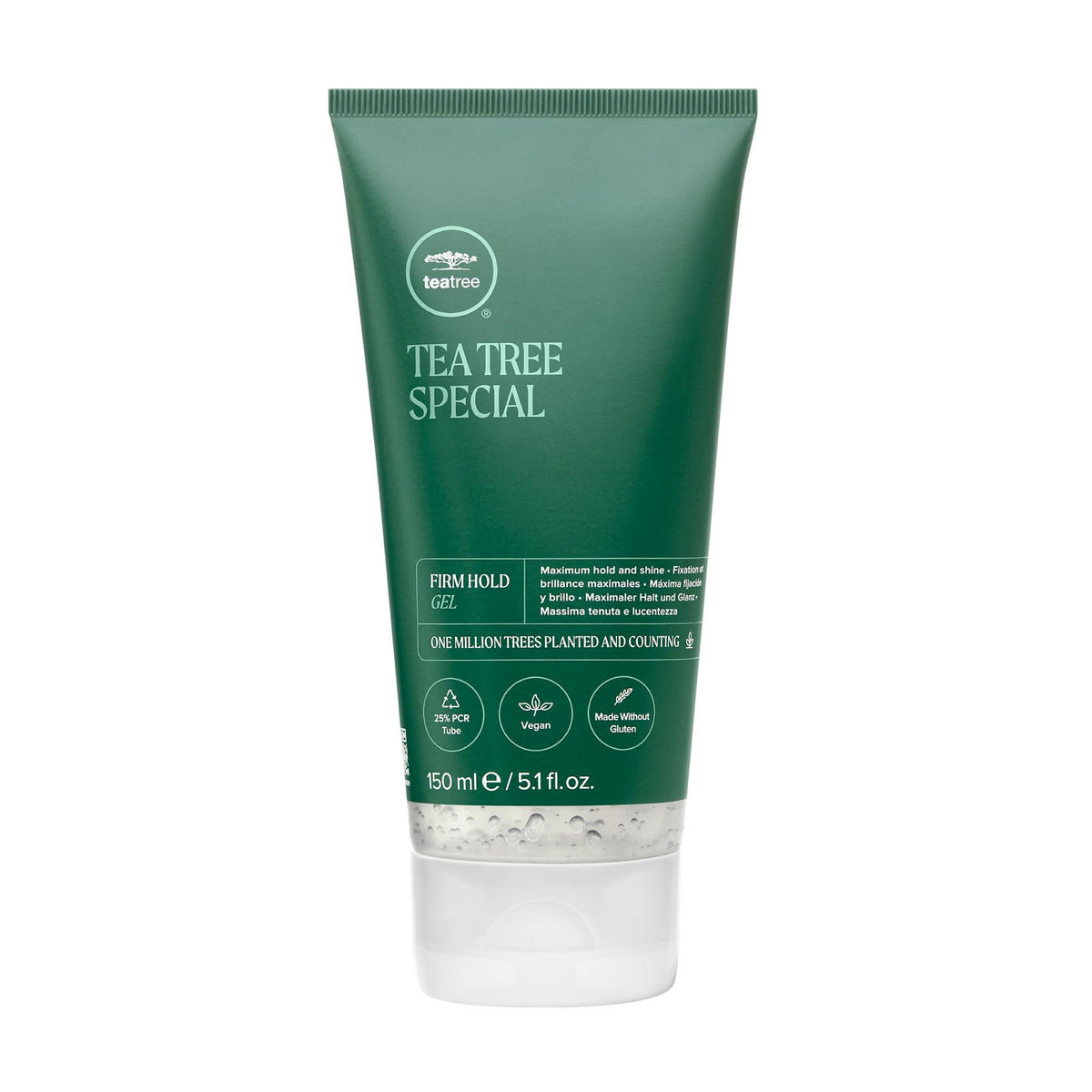 Tea Tree Firm Hold Gel bottle showing premium packaging for long lasting styling