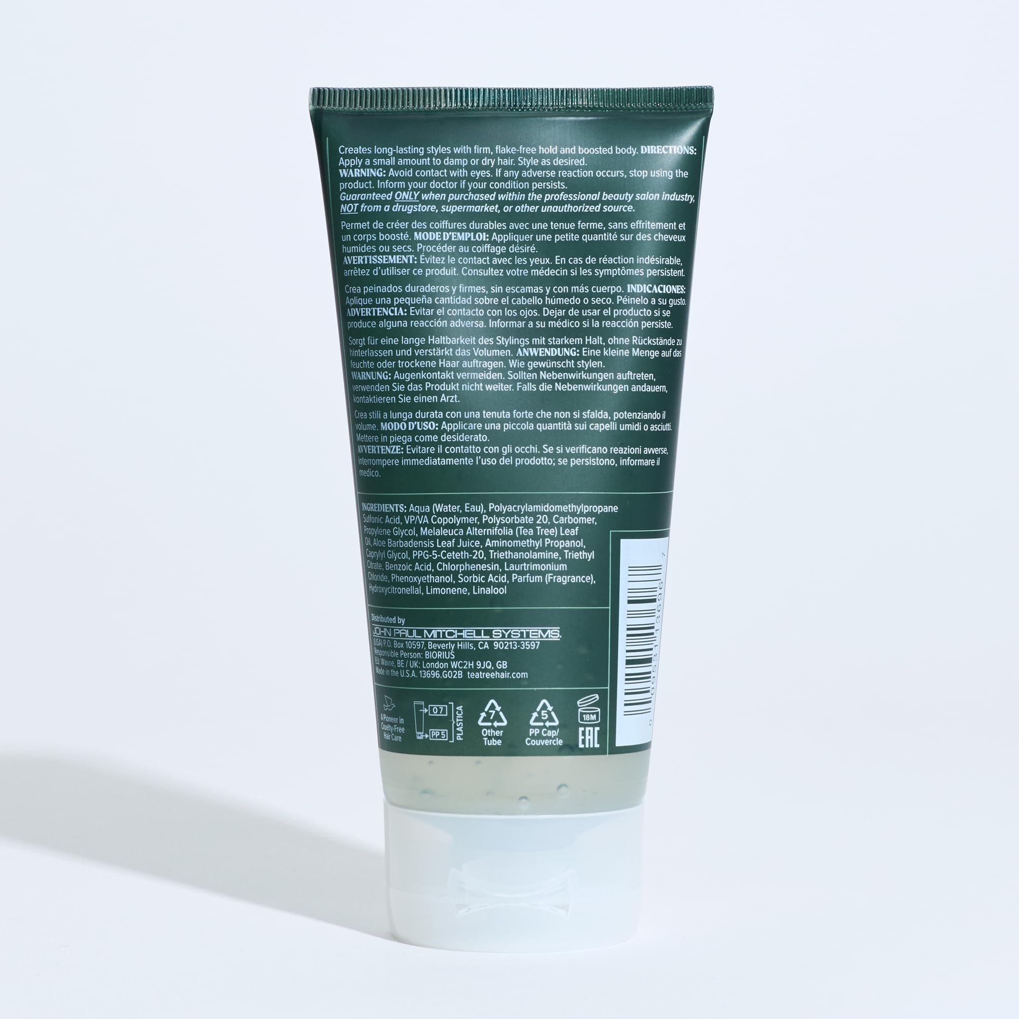 Tea Tree Firm Hold Gel enables sleek back looks with high shine