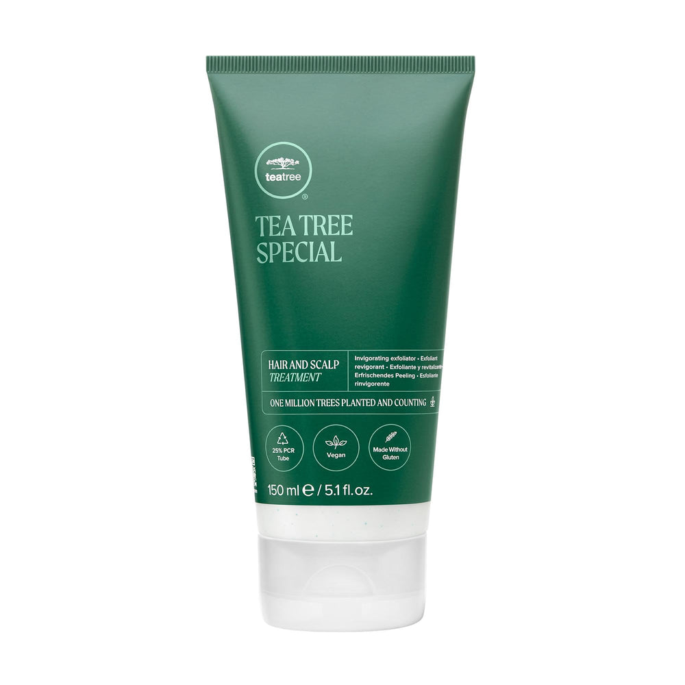 Tea Tree Hair and Scalp Treatment applying mask on damp hair for hydration