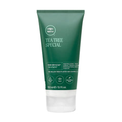 Tea Tree Hair and Scalp Treatment applying mask on damp hair for hydration