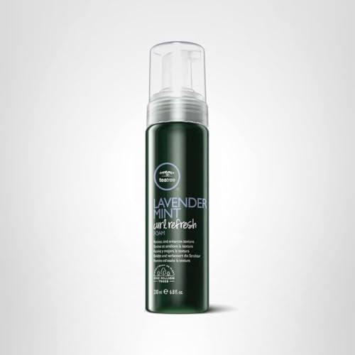 Tea Tree packaging with Curl Refresh Foam; note on makeover packaging.