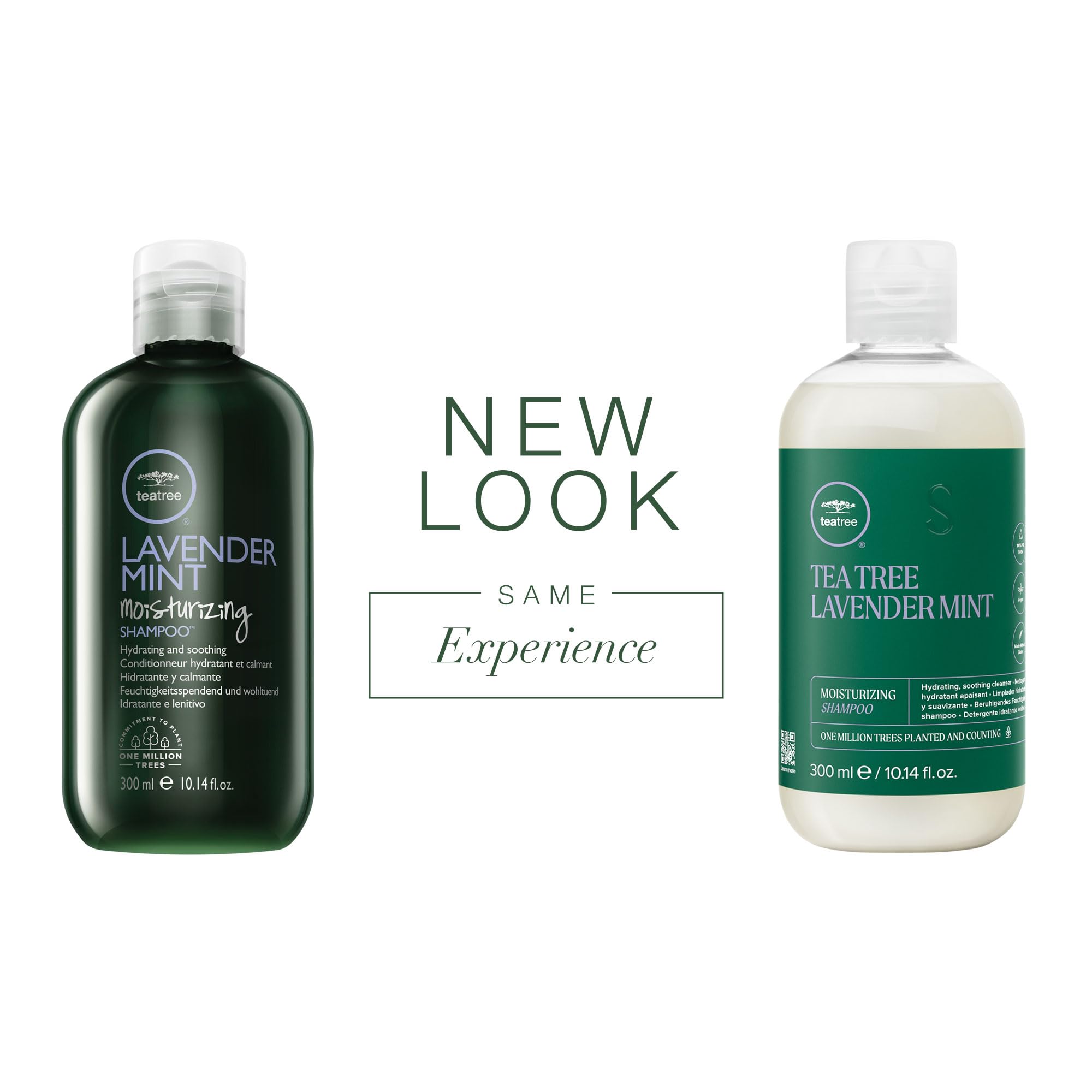 Tea Tree Lavender Mint Moisturizing Shampoo bottle back showing product details