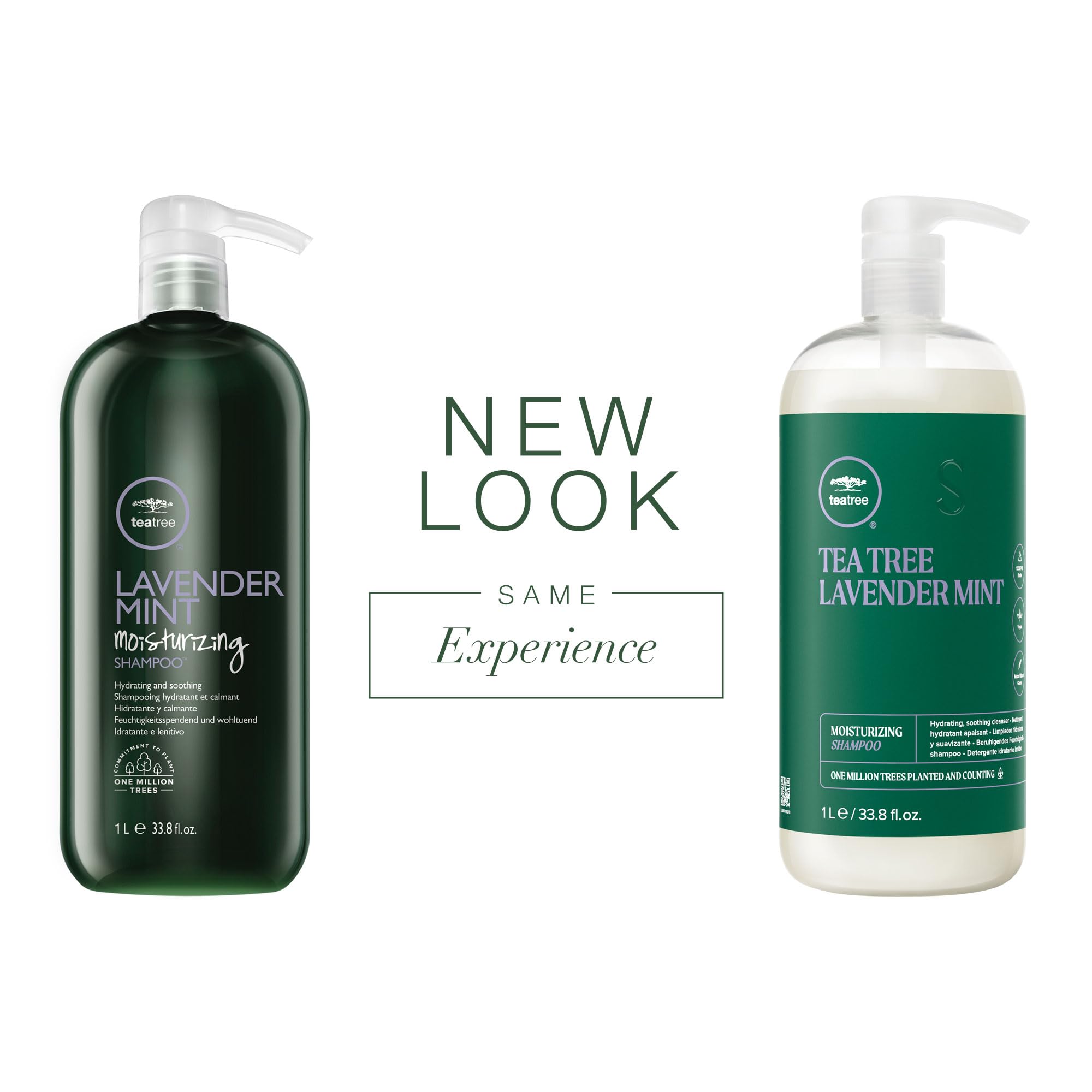 Tea Tree Lavender Mint Moisturizing Shampoo label emphasizes calming lavender scent