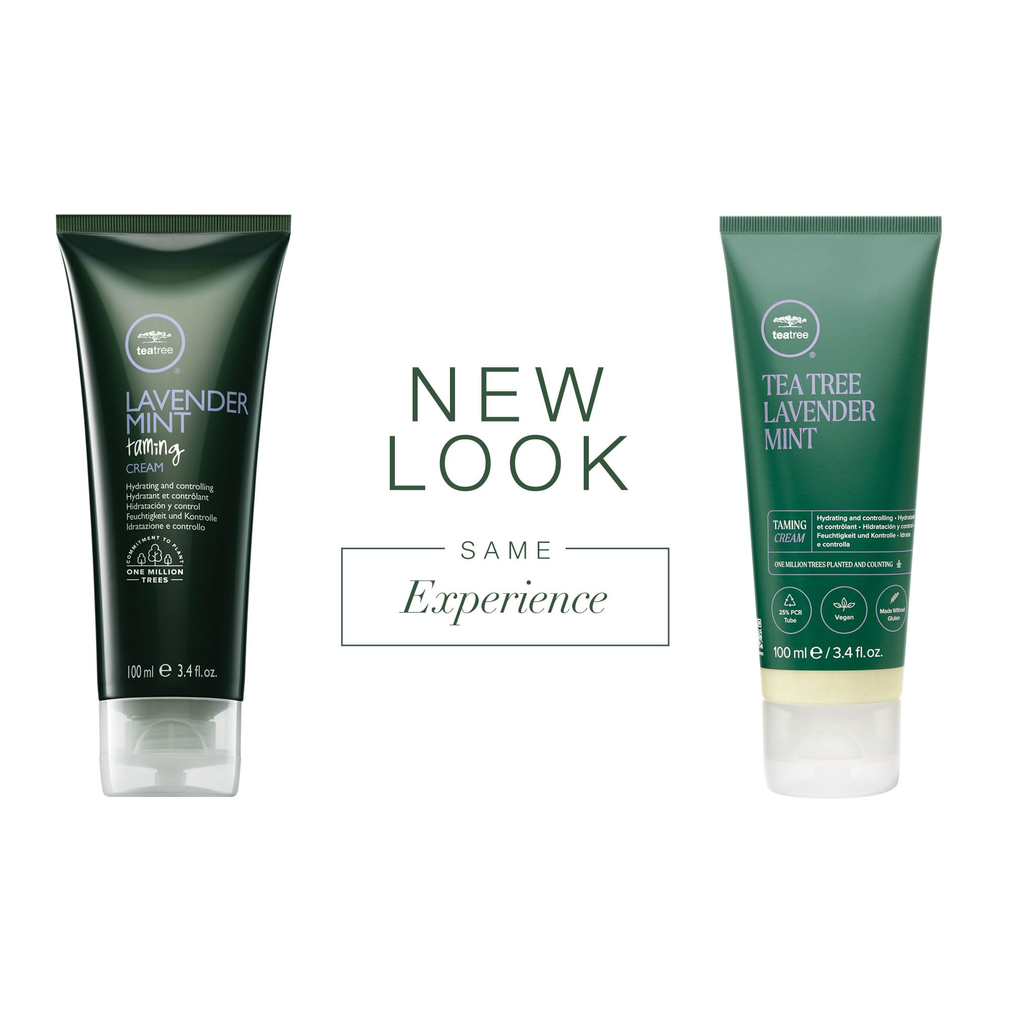 Tea Tree Lavender Mint Taming Cream texture close-up highlights rich, frizz-fighting formula.