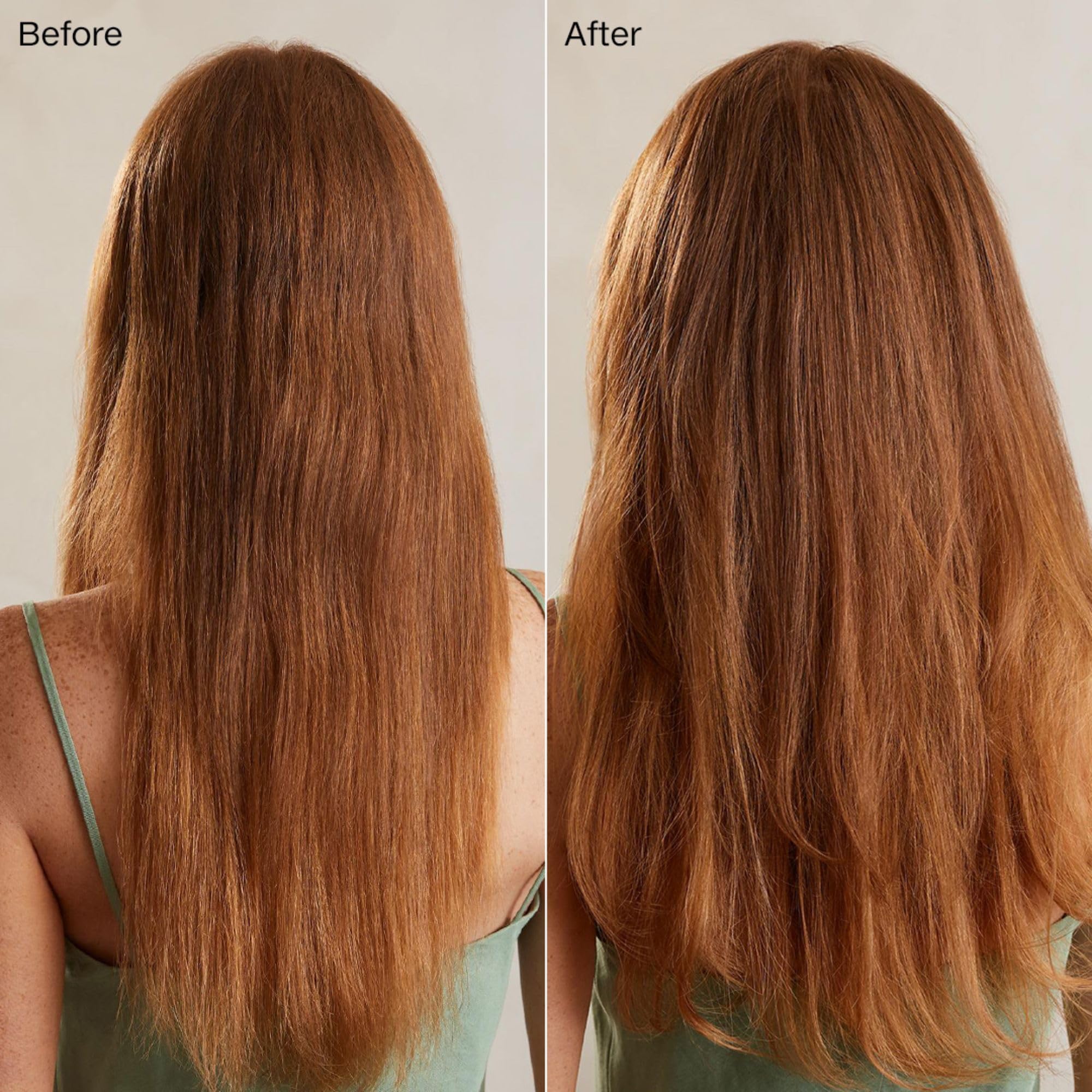 Tea Tree Lemon Sage, aplicación en manos, controlando el peinado con brillo natural.