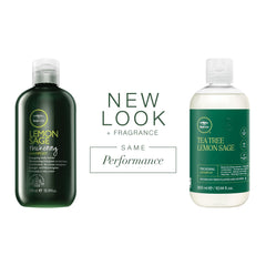 Tea Tree Lemon Sage Thickening Shampoo pour demonstrates quick lather and cleansing action.